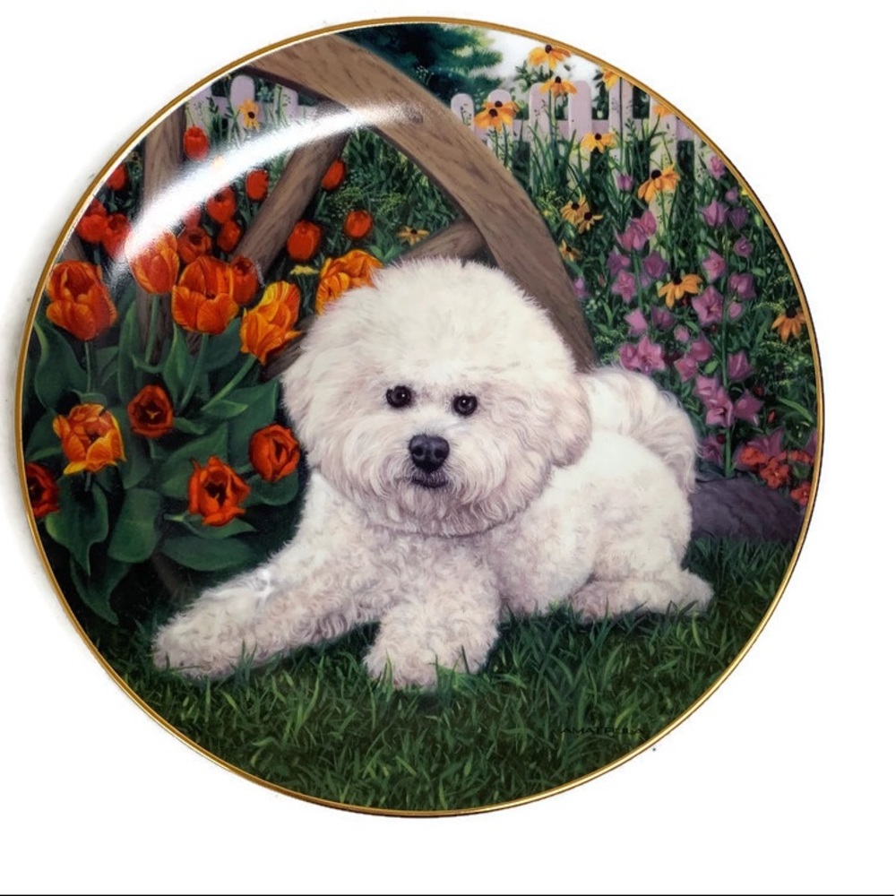 Danbury Mint Spring Fever Decorative Plate from The Bichon Fries Series